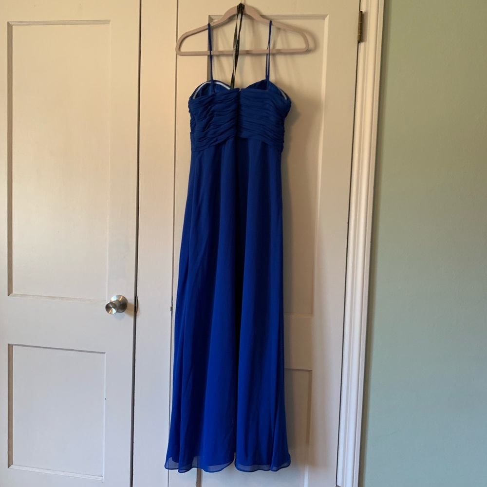 Blue Strapless or Strap Gown Sz 14, Fits 10 - Picture 3 of 6